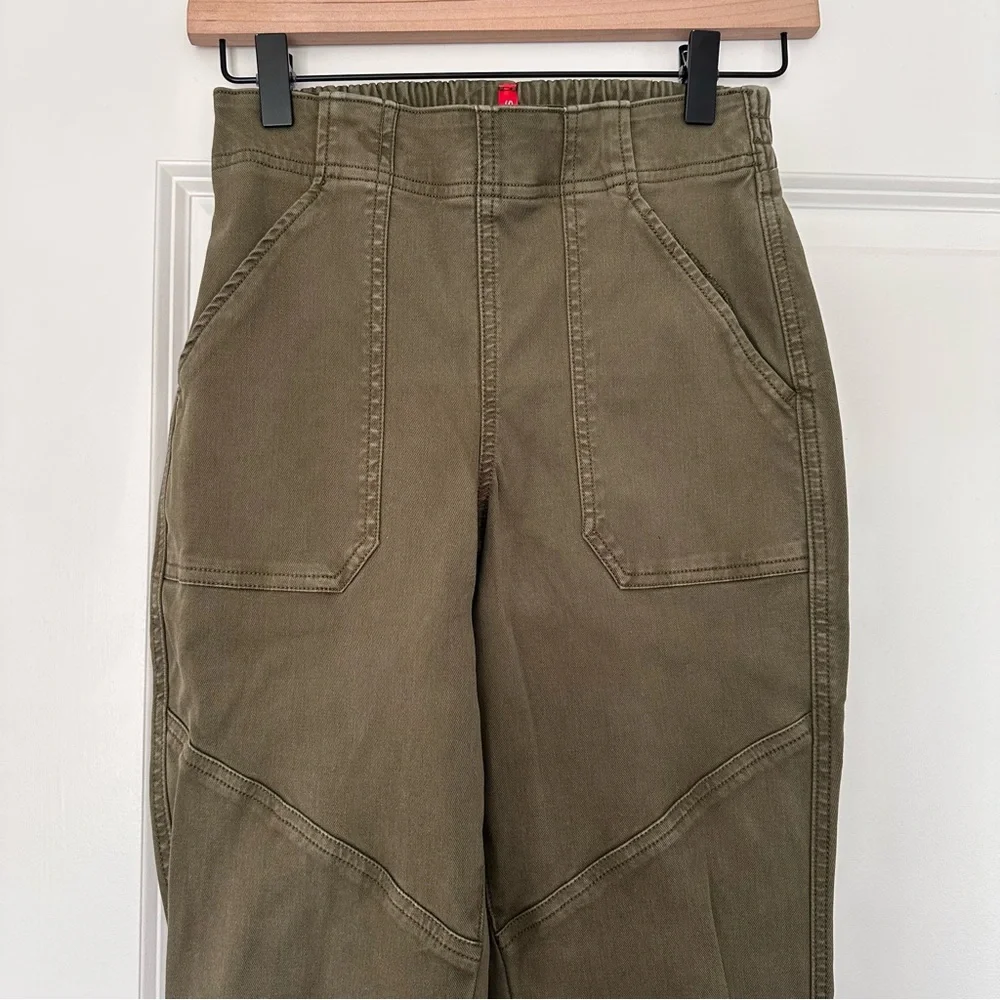Spanx (XS) Olive Green Cargo Jogger in Stretch Twill High Rise Pants- Utility - Picture 3 of 12
